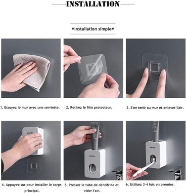 Автоматичний диспенсер зубної пасти та тримач для зубних щіток MHTECH (Zdjygq-hs-2) - комплект з 2 прес-паст, 4 стаканів, для 5 щіток