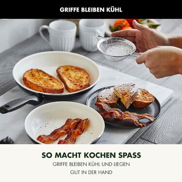 Сковорода GreenPan Rio 18 см з антипригарним керамічним покриттям (PFAS-free), чорний/кремовий