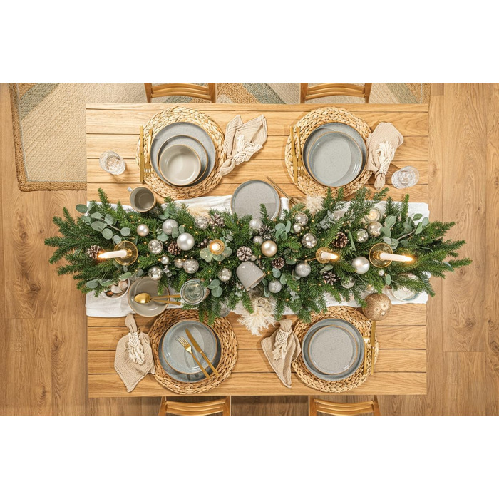 Набір посуду SÄNGER Rio Perlgrau 16 предметів: тарілки, глибокі тарілки, тарілки для пасти, 4 персони, сірий, кераміка