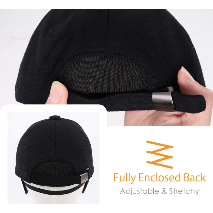 Зимова шапка-кепка Gisdanchz 22-23 з навушниками та металевою застібкою, 56-60 см, чорна