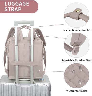 Жіночий рюкзак EMPSIGN з відділенням для ноутбука 17 дюймів: стильний рюкзак для роботи, навчання та подорожей, чорний, рожевий