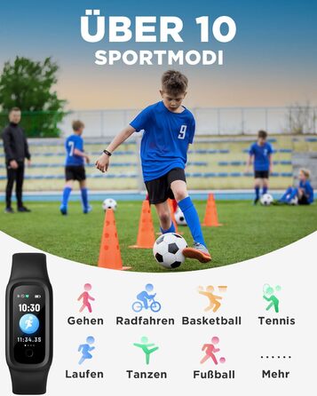 Фітнес-трекер BIGGERFIVE Vigor 2 L для дітей: пульсометр, шагомір, монітор сну, IP68, чорний