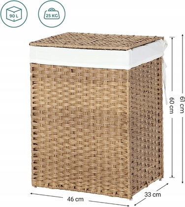 Кошик для брудної білизни Songmics, 90 л, коричневий