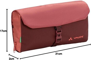 Kulturtasche VAUDE WegaWrap: Косметичка з дзеркалом, тримачем для зубної щітки та гачком для підвішування, водонепроникна (Dark Cherry)