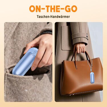 Електричні грілки для рук 2 шт. 7000mAh з 3 рівнями нагріву, портативні магнітні грілки для рук, подарунок на зиму для жінок та чоловіків (2 шт. блакитні)