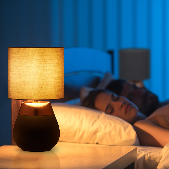 Relaxdays Table Lamp with Fabric Shade