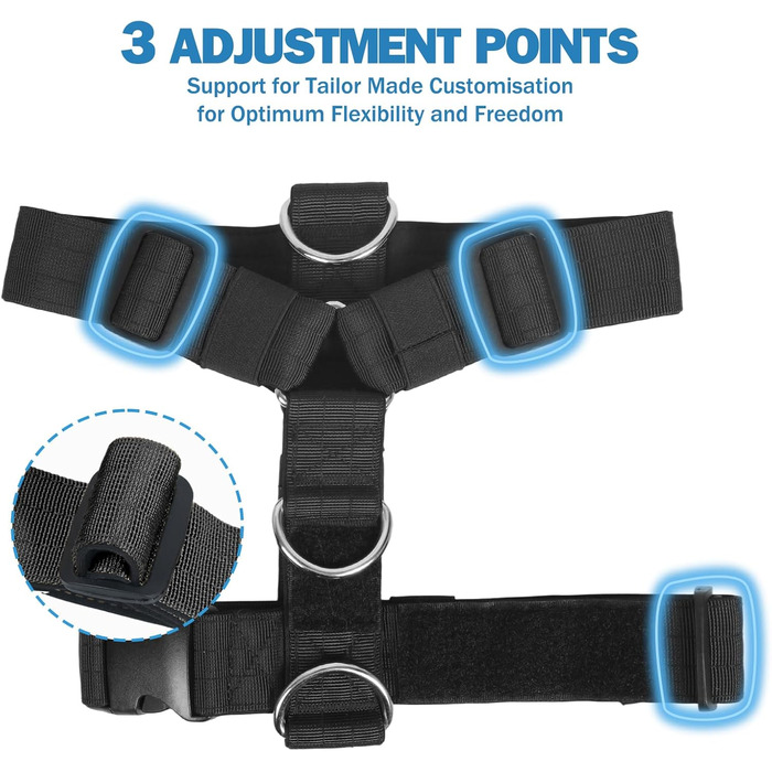 Нашийник для собак FeimaX великих порід, тактичний, зручний, чорний (L)