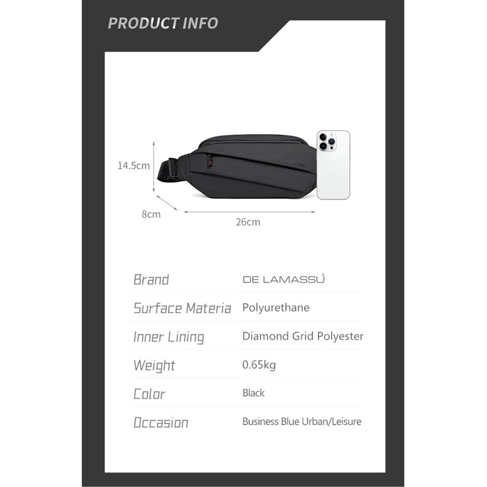 Чоловіча та жіноча поясна сумка Asher – водонепроникна, легка, кросбоді, унісекс, для спорту, подорожей, фестивалів