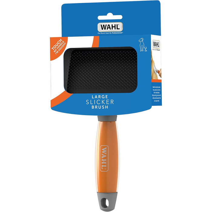 Видалення ворсу Wahl - професійна щітка для грумінгу собак та котів з гелевою ручкою, оранжевого кольору
