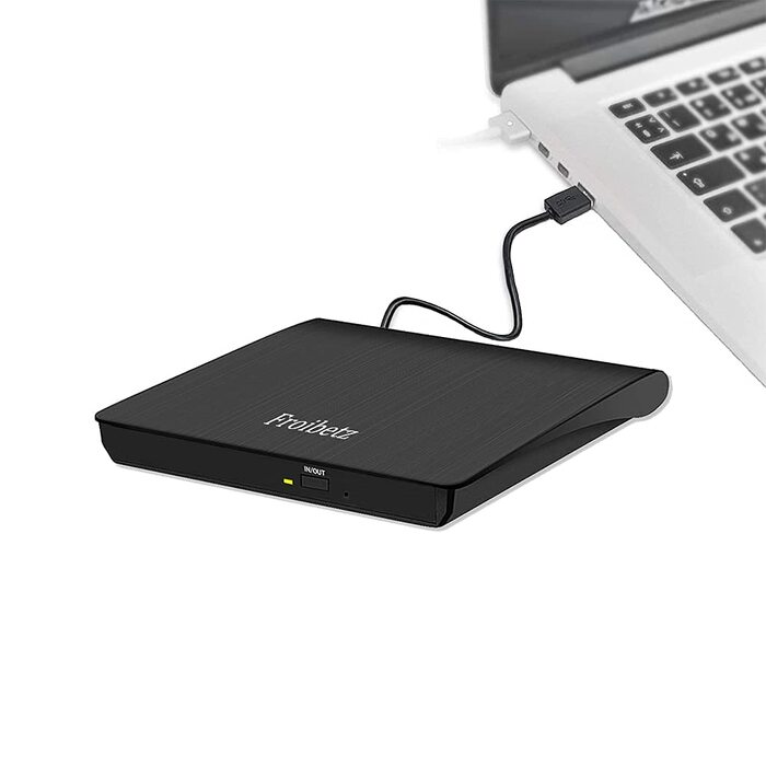 Зовнішній DVD-привід Antika USB 3.0: CD/DVD Brenner, записувач та зчитувач +/-RW для ноутбука та ПК (Windows, macOS, Linux), чорний