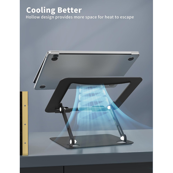Adjustable Laptop Stand - Portable Riser & Ergonomic Computer Holder - Metal Laptop Mount for 10.6