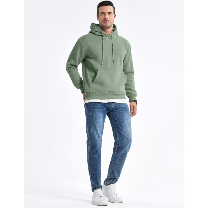 Чоловіча тепла зимова худі JMIERR з капюшоном та кишенями, бавовняний прогулянковий світшот на шнурку, колір B Зелений, розмір 5XL