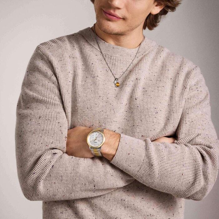 Годинник чоловічий Fossil Neutra Quartz Chronograph з браслетом з нержавіючої сталі (золото-срібло)