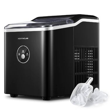 NORTHCLAN Ice Maker - 14kg Daily Production, 6-Minute Cycle, Quiet Operation, 2L Water Tank, 1.5kg Storage, Infrared Sensor, Black