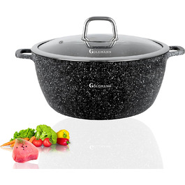 Каструля Goldmann 28 см з антипригарним покриттям, 6,5 л, з кришкою, для всіх плит, екологічна