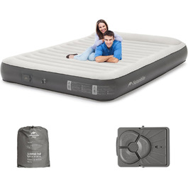 Надувна матрац Naturehike для 2 осіб з електричним насосом, 200x150x25 см. Самостійно надувається, преміум-якість. Ідеально для кемпінгу, дому та гостей. Колір: коричневий, сірий.