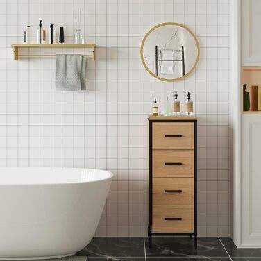 Круглий настінний дзеркало WOLTU 40 см з золотим каркасом, для ванної, спальні, вітальні, коридору, декоративне, 40x40 см