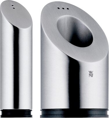 WMF Barista Sugar Shaker 240g, Glass & Two-in-One Salt/Pepper Shaker Set, 2-Piece, Small Shaker, Salt Shaker, Pepper Shaker, Cromargan Stainless Steel, Matte Finish, Dishwasher Safe, Grey, centimeters