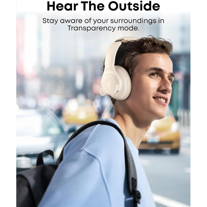 Бездротові Bluetooth-навушники Soundcore by Anker Q20i з гібридним активним шумозаглушенням (ANC), Hi-Res Audio, 40 годин роботи, білі (Відновлені)