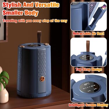 Електричний сушильник для взуття та рукавичок, телескопічний, з таймером, блакитний