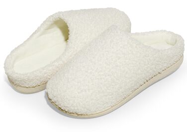 Тапочки жіночі Anmerl з меморі-піною, теплі зимові, з м'яким плюшевим підкладкою (38/39 EU, білий)