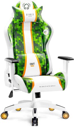 Ігрове крісло Diablo X-One 2.0 XL з ергономічним дизайном, регульованими підлокітниками, подушками для шиї та попереку, офісне крісло для геймерів, модель Craft King