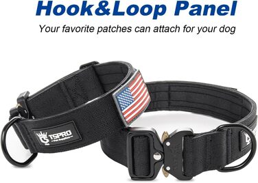 Нашийник для собак TSPRO Premium тактичний, великий, з металевою застібкою, камуфляжний синій, L (47-63.5 см)