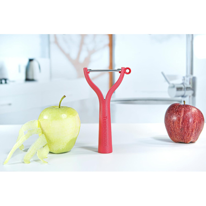 TUPPERWARE Universal Peeler (2) Red D119 Flat Grind Wavy Grind