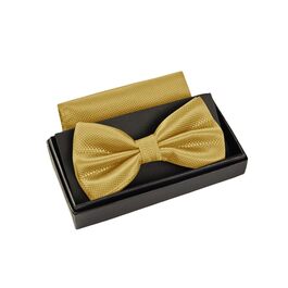 Массі Моріно: Комплект краватка-метелик та нагрудна хустинка для чоловіків - краватка-метелик на весілля, регульована, кольору шампань