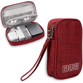 Органайзер для кабелів NEUSID: зручна подорожня сумка для USB-кабелів, Power Bank, SD-карт (червона)