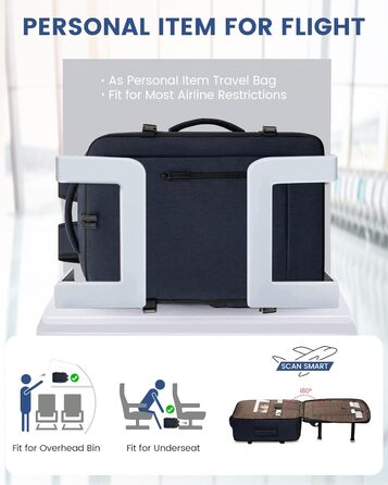 LOVEVOOK Рюкзак-валіза для ручної поклажі, 40L, для ноутбука 15.6