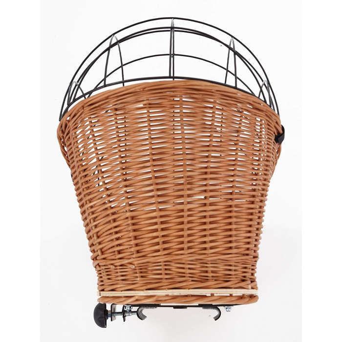 Корзина для велосипеда Tigana для собак, плетіння з лози, 56 x 36 см, з металевою сіткою, заднє кріплення (XL без подушки)