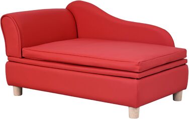 Софа для собак та котів Yoonnie Room з PU-шкіри з місцем для зберігання, дерев'яний каркас, подушки, ліжко для маленьких тварин, диван для цуценят та котів (Перловий білий)