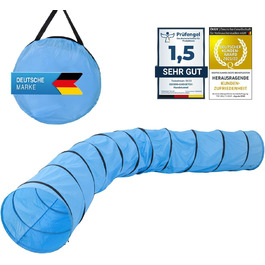 Тунель для аджиліті для собак - ігровий тунель, тунель для аджиліті, собача печера з кілочками та сумкою для перенесення 300 x 50 см (500 см)