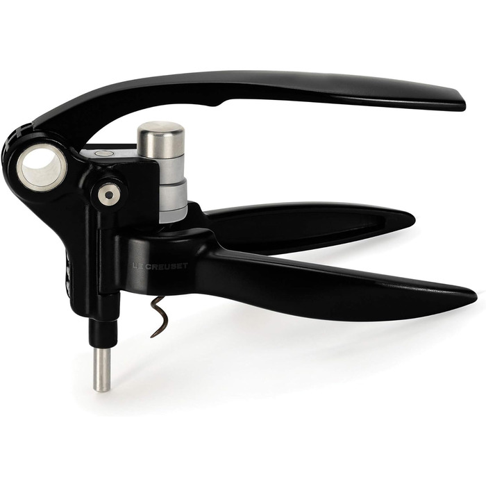Le Creuset Professional Corkscrew Set with Matching Capsule Cutter, Wine Cork Removal, Black/Silver, Metal, LM250, 49005000000700