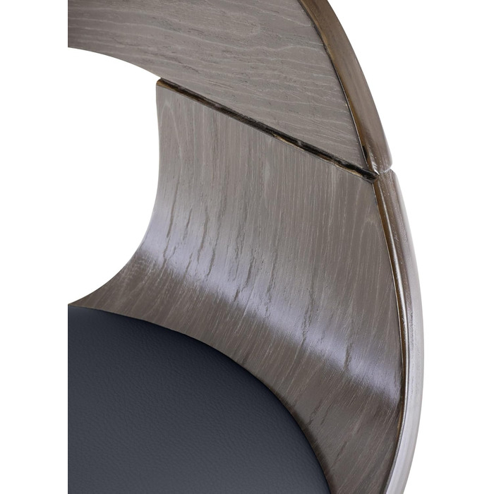 Kingston Adjustable Bar Stool with Faux Leather Seat - Black/Gray