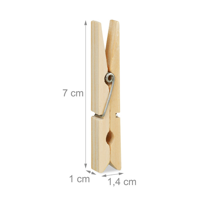 Relaxdays Wooden Clothes Pins - 100 Pack