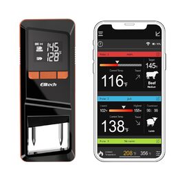 Bluetooth термометр для м'яса Elitech з двома зондами, IP67, 0-300°C, для гриля, духовки, ротисерії, фритюрниці, кухні