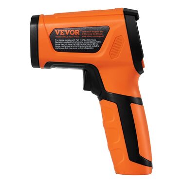 VEVOR Infrared Thermometer IR 50:1 Pyrometer -40°C to 1500°C Laser Temperature Meter 180x120x60mm Temperature Measuring Device Not a Human Body Thermometer for Cooking/Barbecue/Freezer/Industry