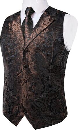 Костюмний аксесуар DiBanGu: жилет, краватка, хустинка, запонки, лапєль Pin (7 шт.) з паєткою, шовковий, для весілля та свят