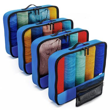 Органайзери для валізи OW-Travel: набір для пакування одягу (4 шт.) - синій