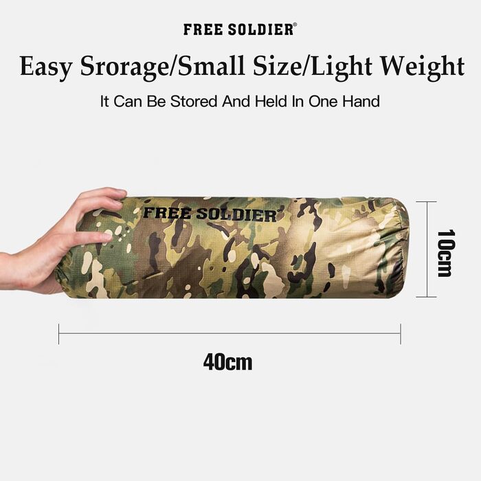 FREE SOLDIER Camping Tent Outdoor Ultralight One-Person Tent in Camouflage, Outdoor Camping, 1 Person Tent Adventure Tent Easy to Set Up and Carry Mosquito Protection, Waterproof