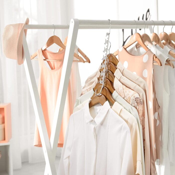 Вішалки для одягу HOUSE DAY: 8 штук, металеві, для важких речей, економія місця, антиковзаючі, 26 см
