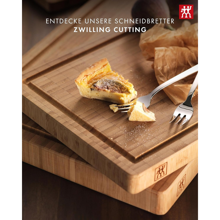 Обрібна дошка ZWILLING з бамбука з жолобом для соку, двостороння, 25 x 18 x 2 см, коричнева