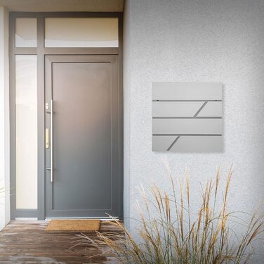 Поштовий ящик ECD Germany з газетницею, нержавіюча сталь, світло-сірий, 37x11x37 см, з 2 ключами, монтажний комплект, сучасний дизайн