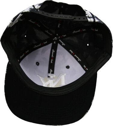 Кепка Snapback New York - сіро-біла, регульований розмір 52-58 см, чорний гавайський принт