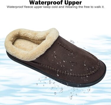 Чоловічі халапи Miqieer з піною пам'яті, теплі зимові халапи з плюшу, розмір 45/46 EU, колір кавовий