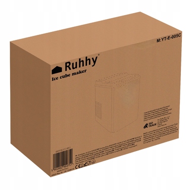 Льодогенератор Ruhhy чорний 12 кг/24 год 120 Вт з LCD-дисплеєм