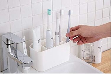 Автоматичний диспенсер зубної пасти та тримач для зубних щіток MHTECH - комплект з 2 пресовальників пасти, 4 стаканів та місцем для 5 щіток. Підходить для всіх типів щіток, настінний монтаж