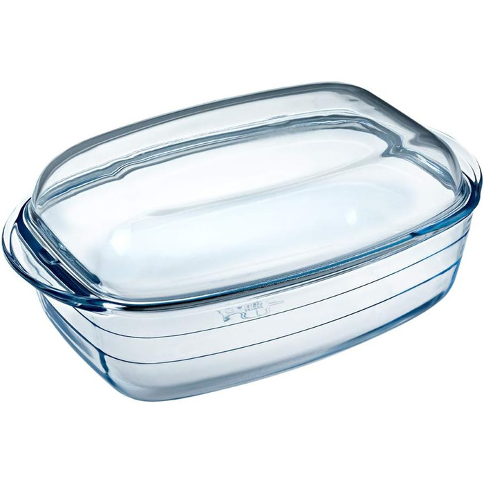 Ôcuisine Прямокутна жароміцна форма для запікання, 4,5 л, скляна, 37x14x22 см, прозора